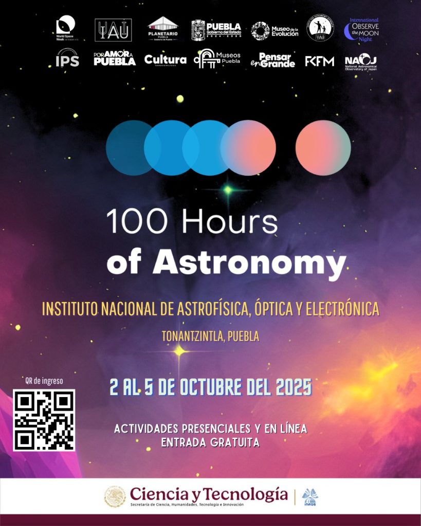 El INAOE invita a las "100 Horas de Astronomía 2025" en Puebla