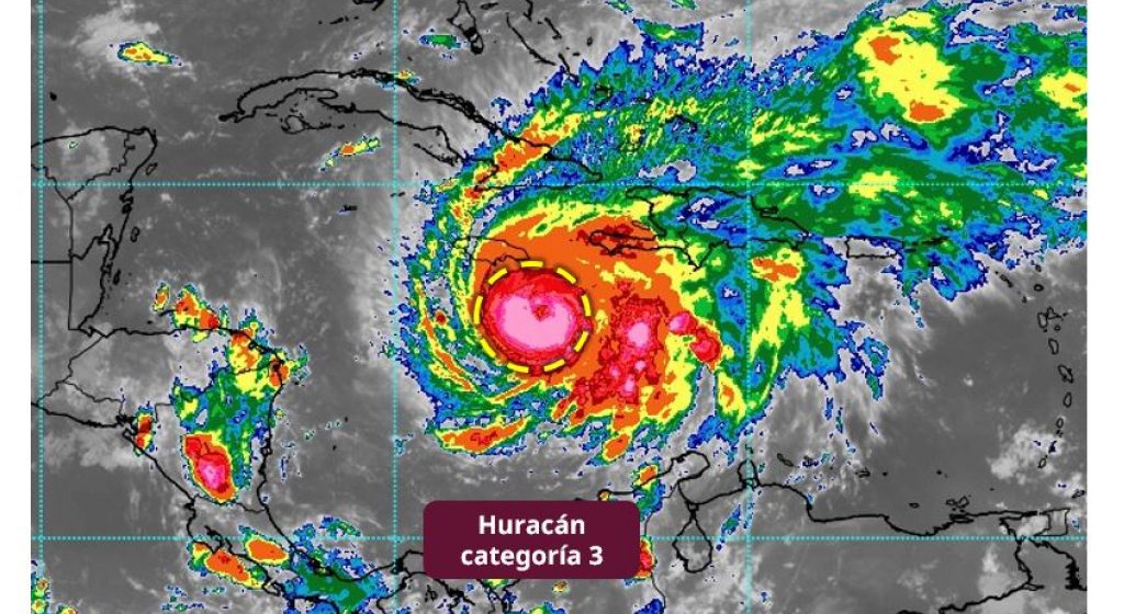 Huracán Melissa - categoría 3 Melissa es huracán de categoría 3 y continuará fortaleciéndose