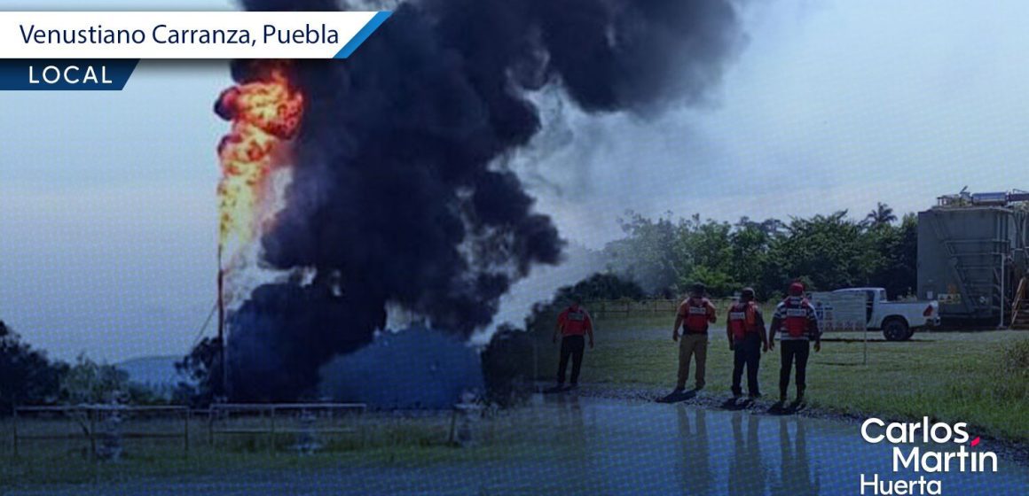 Controlan incendio en quemador de plataforma de Pemex en Venustiano Carranza