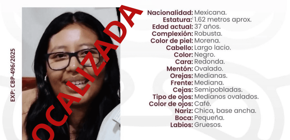 LOCALIZADA 2 Localizan a Maricruz N, tras presunto secuestro en el municipio de Los Reyes de Juárez