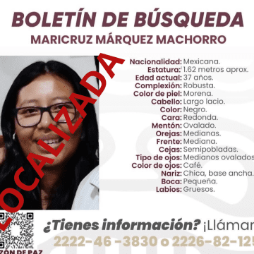 LOCALIZADA 2 Localizan a Maricruz N, tras presunto secuestro en el municipio de Los Reyes de Juárez