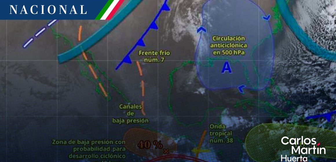 Se prevén lluvias muy fuertes a intensas en el sur y sureste del país