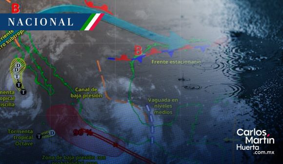 Tormenta tropical Priscilla se aleja, pero nueva baja presión amenaza con lluvias torrenciales