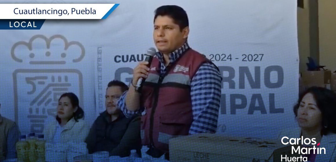 Omar Muñoz entrega insumos alimentarios a escuelas de Cuautlancingo para programa de desayunos