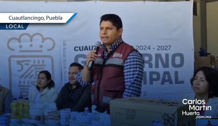 Omar Muñoz entrega insumos alimentarios a escuelas de Cuautlancingo para programa de desayunos