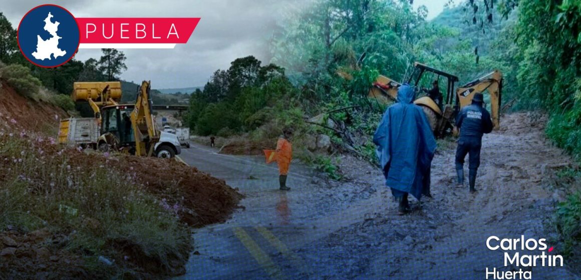 Pahuatlán, Tlaxco y Tlacuilotepec incomunicados: Gobierno de Puebla activa maquinaria para restablecer caminos