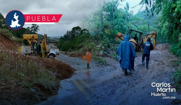 Pahuatlán, Tlaxco y Tlacuilotepec incomunicados: Gobierno de Puebla activa maquinaria para restablecer caminos
