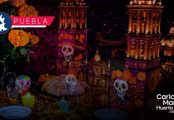 Iluminarán la Catedral de Puebla con videomapping monumental por Día de Muertos