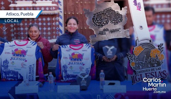 San Andrés Cholula presenta playera y medalla de la Carrera de las Iglesias 2025