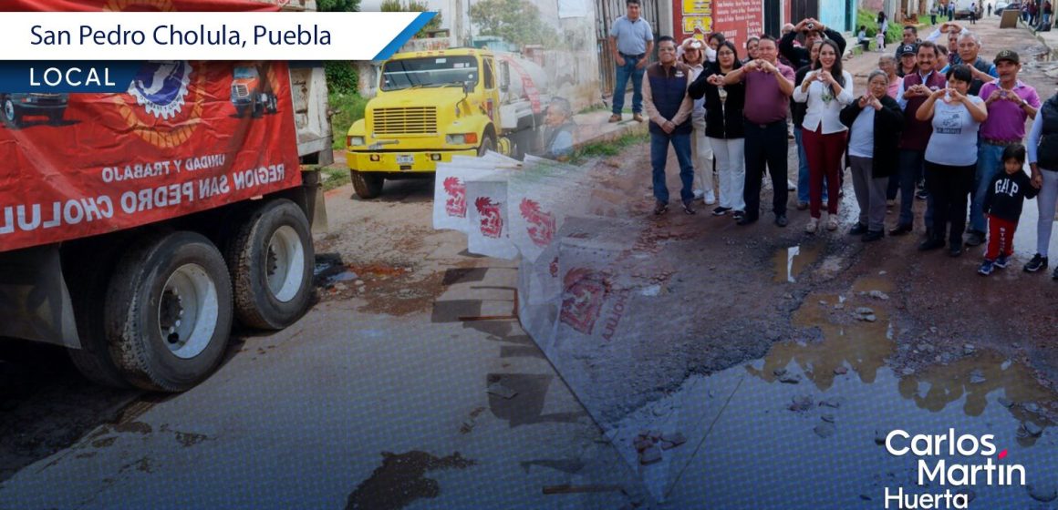 San Pedro Cholula inicia rehabilitación de calles en San Matías Cocoyotla