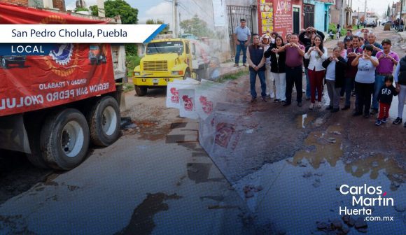 San Pedro Cholula inicia rehabilitación de calles en San Matías Cocoyotla