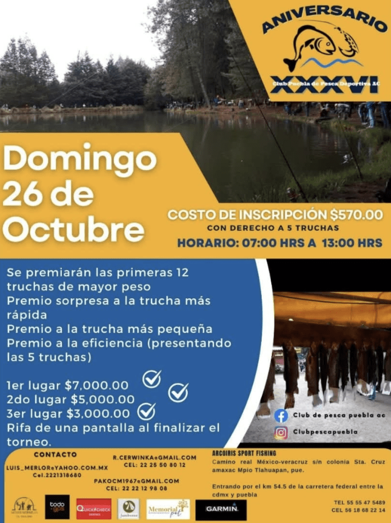 Tlahuapan será sede del Torneo Nacional del Club de Pesca Puebla 2025