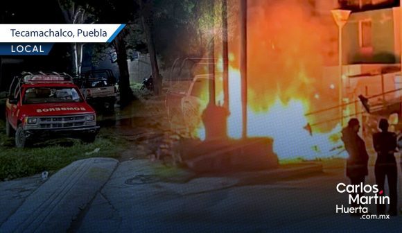 Vecinos prenden fuego a pertenencias de asaltantes en Tecamachalco