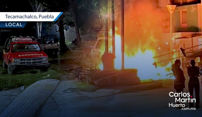 Vecinos prenden fuego a pertenencias de asaltantes en Tecamachalco