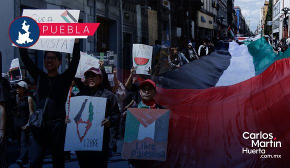 Zócalo de Puebla y Vía Atlixcáyotl reportan manifestaciones en favor de Palestina