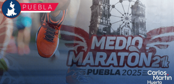 Suspensión de Vía Recreativa; Cierres viales  por Medio Maratón 21K Puebla 2025