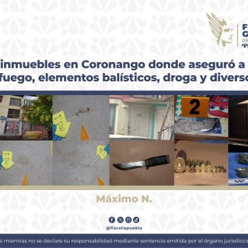 Catea la FGE inmuebles en Coronango donde aseguró a una persona y droga