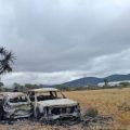 Hallan camionetas calcinadas en Palmar de Bravo