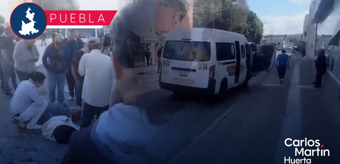 Atropellan a extranjeros en el Centro Histórico de Puebla; operador de la ruta 24 queda detenido
