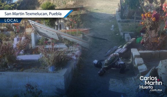Detienen a hombre por causar destrozos en el Panteón de San Lucas Atoyatenco