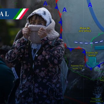 Frente frío 13 y masa ártica azotan con lluvias, heladas y “Norte”