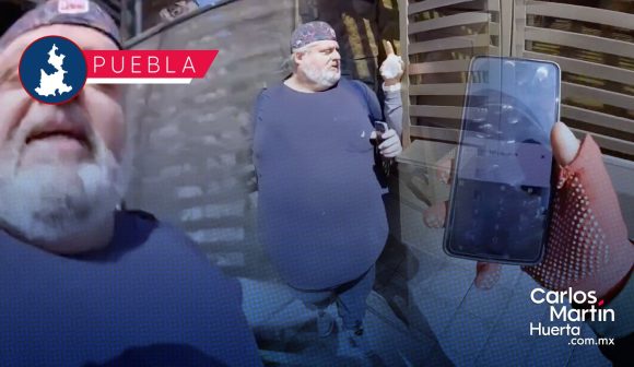 Hombre agrede e insulta a repartidor de DiDi en Puebla por pedirle un código