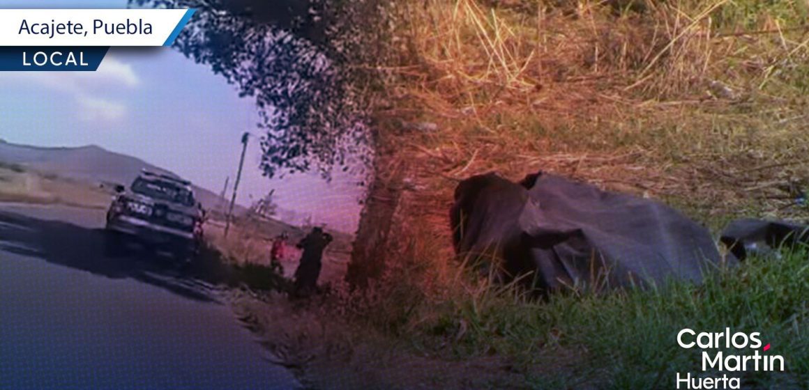 Localizan cuerpo embolsado en Acajete; presenta signos de violencia extrema