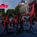 Marcha de la 28 de Octubre genera caos vial en el Centro Histórico de Puebla