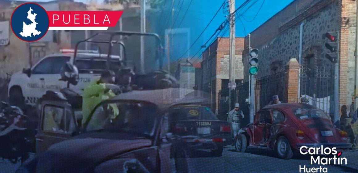 Patrulla de la Guardia Nacional choca contra vocho en Puebla; viajaba a exceso de velocidad