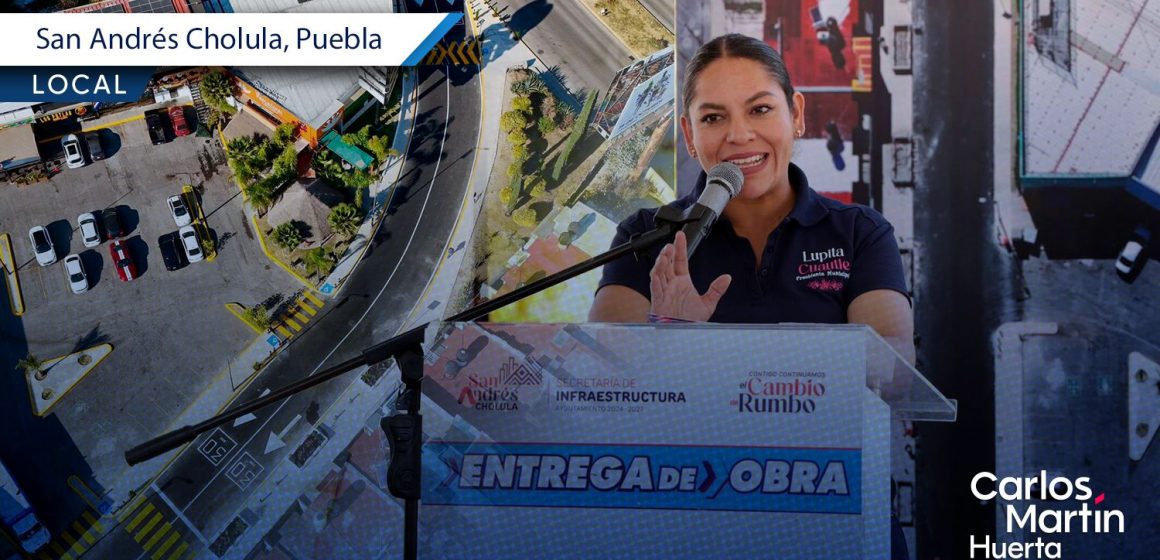 Rehabilitación de avenida en Delegación Atlixcáyotl mejora movilidad en San Andrés Cholula