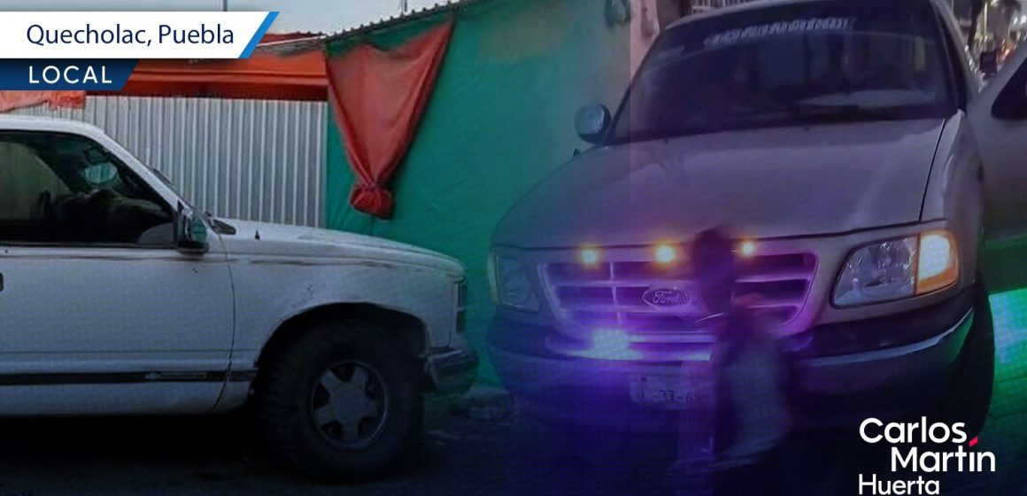 Roban cuatro camionetas durante fiesta patronal en Quecholac