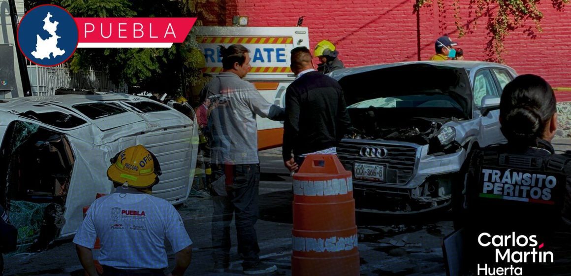 Ruta 11 termina volcada tras fuerte accidente en la colonia El Carmen; hay 7 heridos