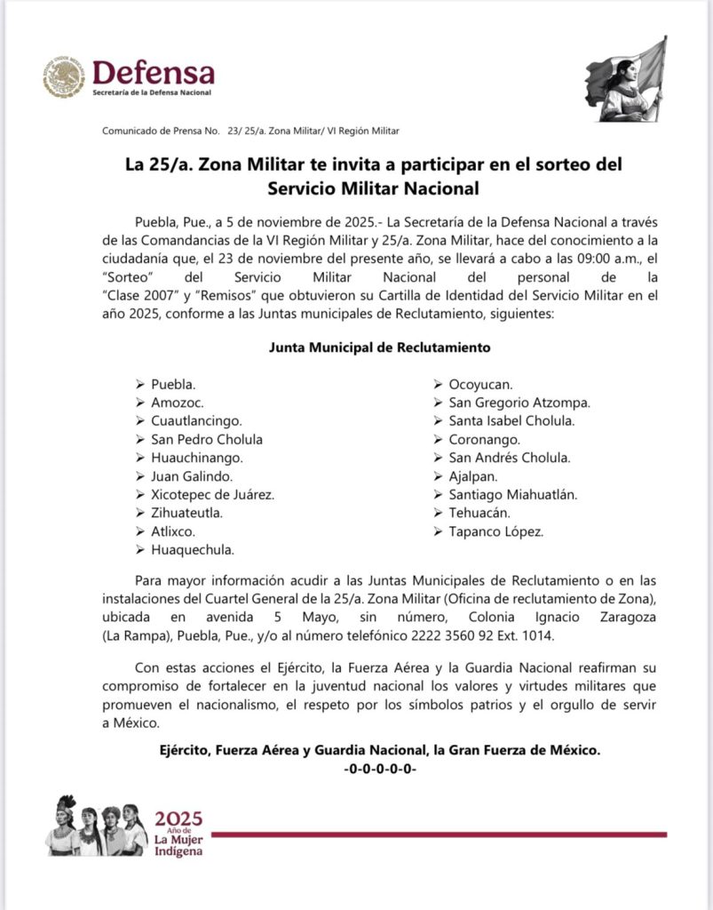 ¡Atención! El 23 de noviembre será el sorteo del Servicio Militar: SEDENA 1 Servicio militar
