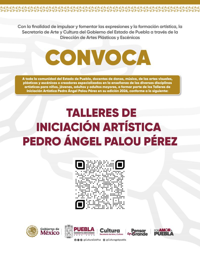 Talleres de Iniciación Artística 2026: Abren convocatoria para docentes en Puebla