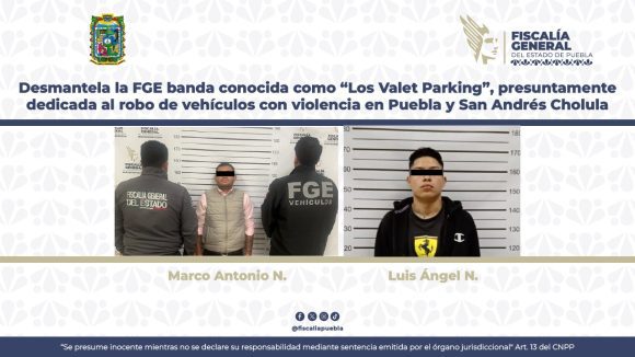FGE desmantela banda “Los Valet Parking” dedicada al robo de vehículos con violencia