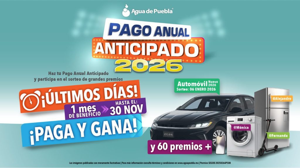 Agua de Puebla: un mes de beneficio con el “Pago Anual Anticipado”; 50% de ahorro para “regularizar adeudos” 1 WhatsApp Image 2025 11 23 at 7.02.10 PM 1