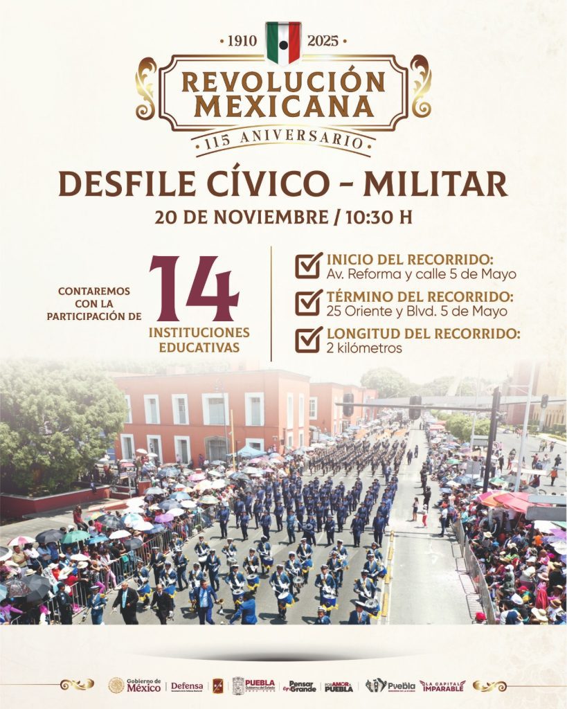Cierres viales en Puebla por el Desfile del 20 de Noviembre: rutas alternas y horarios 2 WhatsApp Image 2025 11 19 at 9.10.17 AM