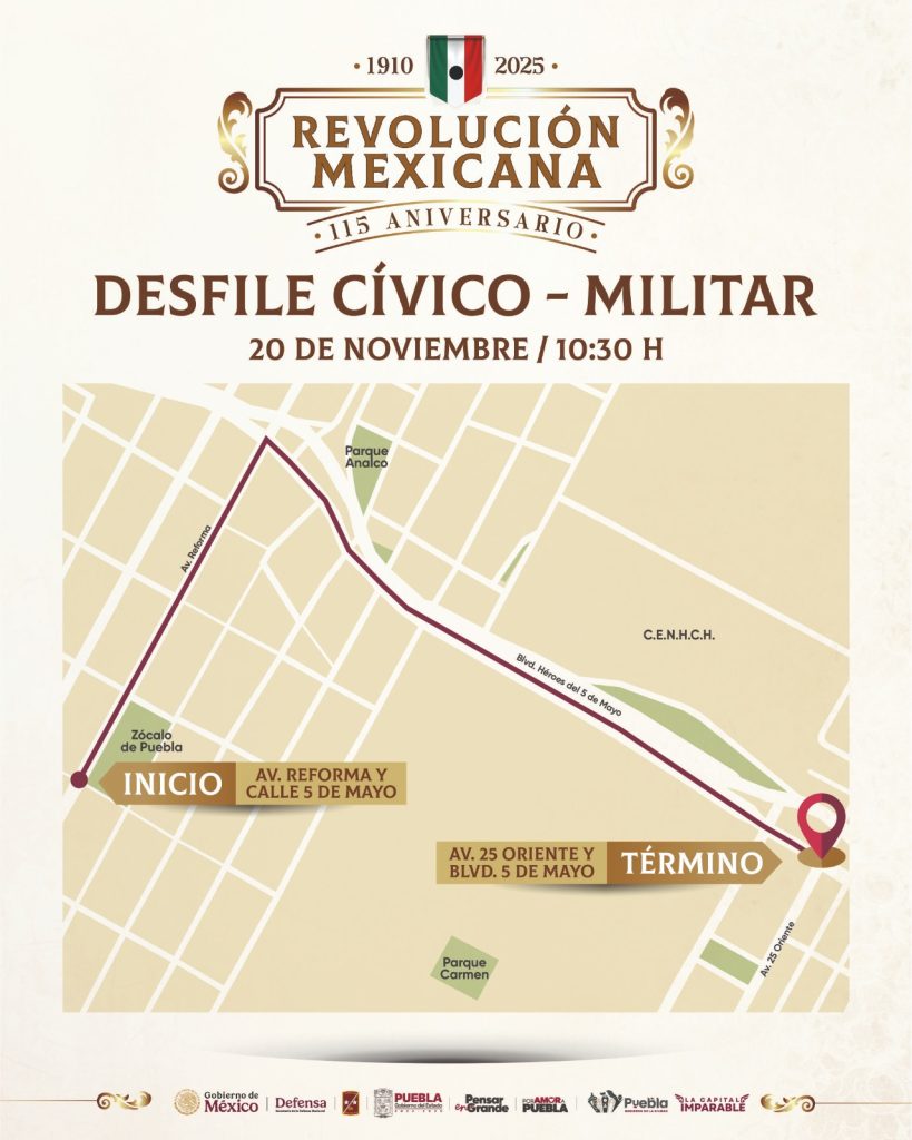 Cierres viales en Puebla por el Desfile del 20 de Noviembre: rutas alternas y horarios 1 WhatsApp Image 2025 11 19 at 9.10.17 AM 2