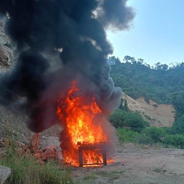 droga incinerada Guerrero FGR incinera más de 1.6 toneladas de cocaína asegurada en Guerrero