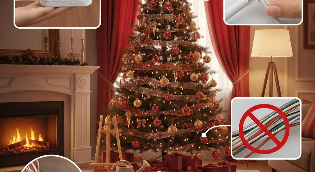 ¿Cómo evitar cortocircuitos e incendios en tu árbol de navidad?