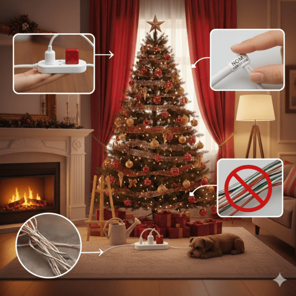 ¿Cómo evitar cortocircuitos e incendios en tu árbol de navidad?