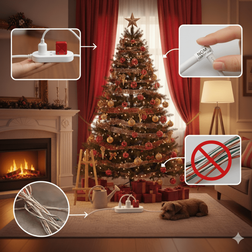 ¿Cómo evitar cortocircuitos e incendios en tu árbol de navidad?