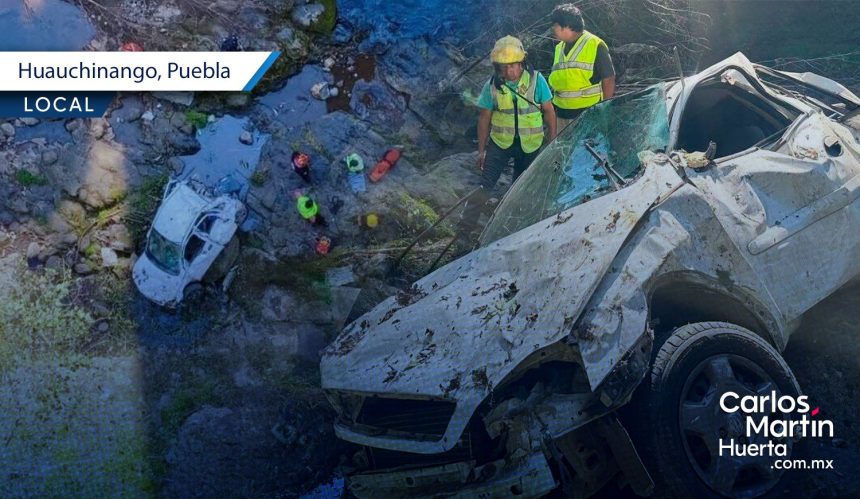 Muere conductora al caer a un barranco en el puente de Totolapa, Huauchinango