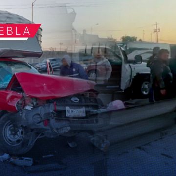 Accidente en la autopista México-Puebla deja 5 heridos e intenso tráfico