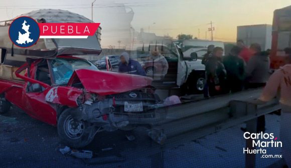 Accidente en la autopista México-Puebla deja 5 heridos e intenso tráfico