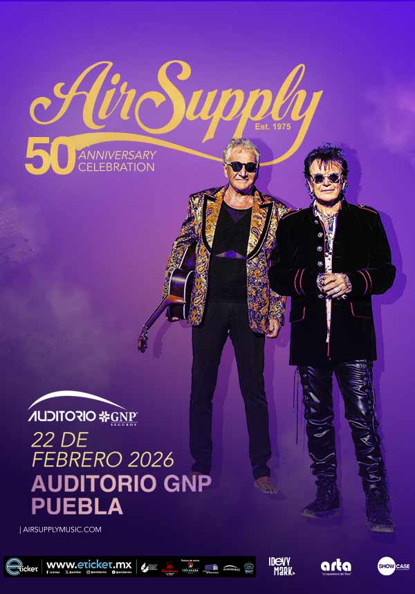 Air Supply llegará a Puebla en 2026 como parte de su gira de 50 años 1 Air Supply llegará a Puebla en 2026 como parte de su gira de 50 años