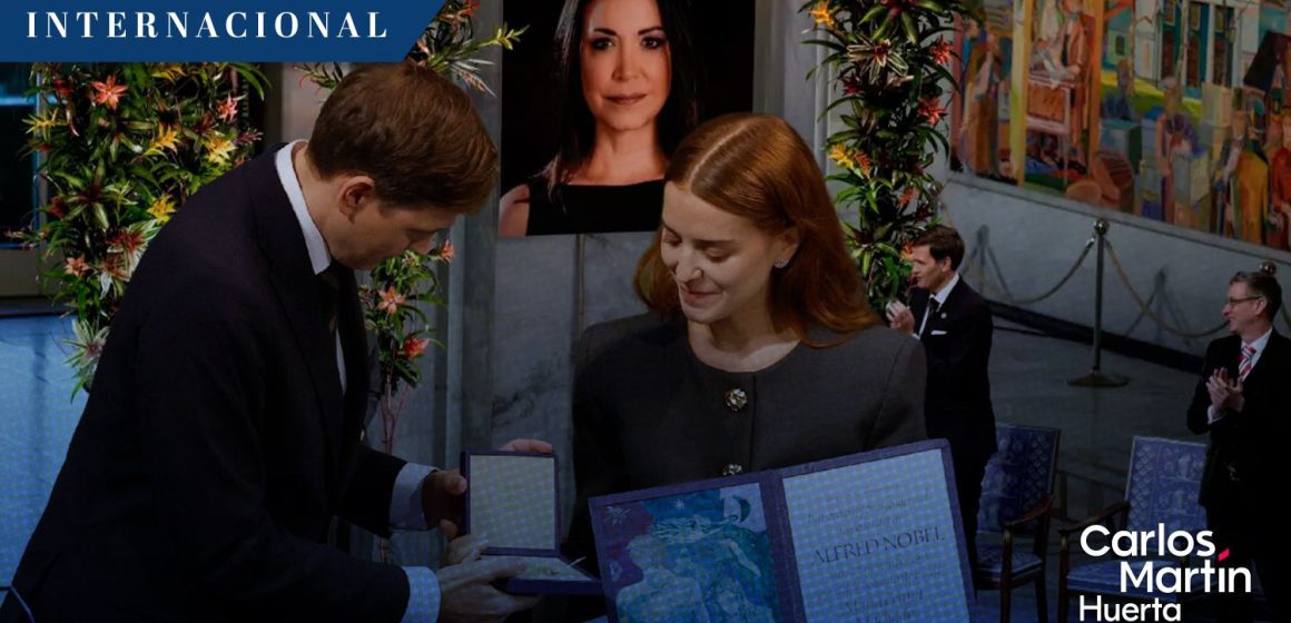 Ana Corina Sosa - María Corina Machado - Nobel Hija de María Corina Machado acepta el Nobel de la Paz en su nombre