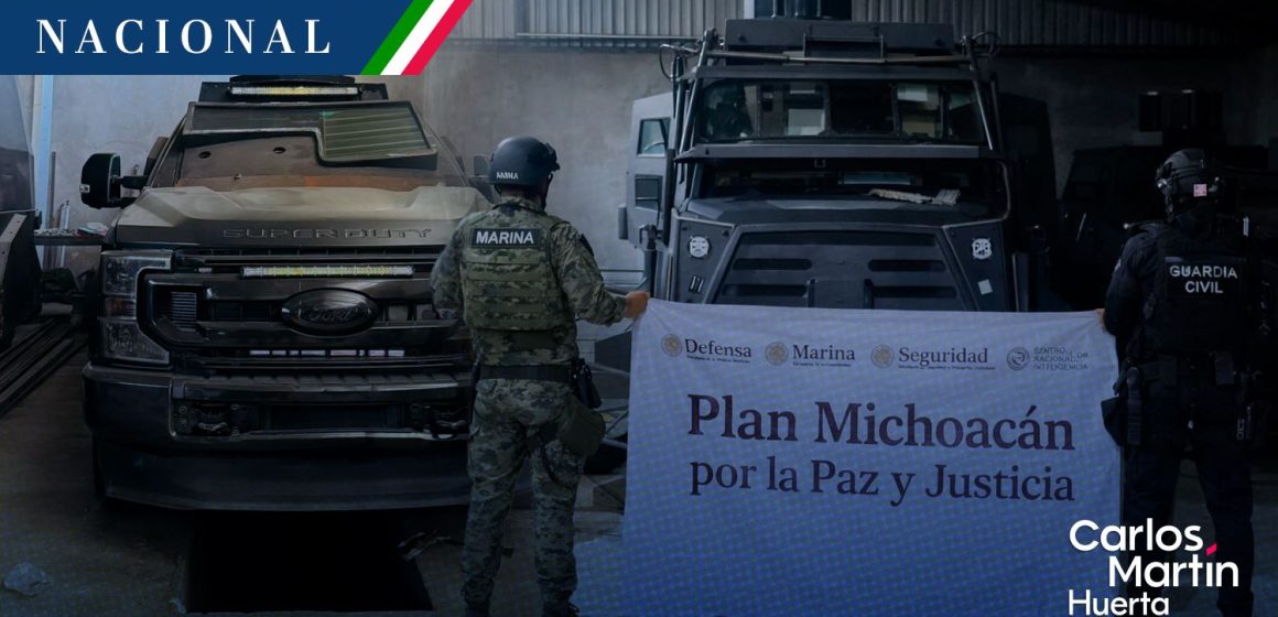 Aseguran bodega con vehículos “monstruos” y blindaje artesanal en Coahuayana