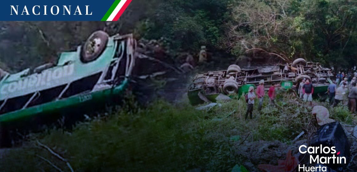 Tragedia en Veracruz: Ocho muertos tras caída de autobús a un barranco en Zontecomatlán