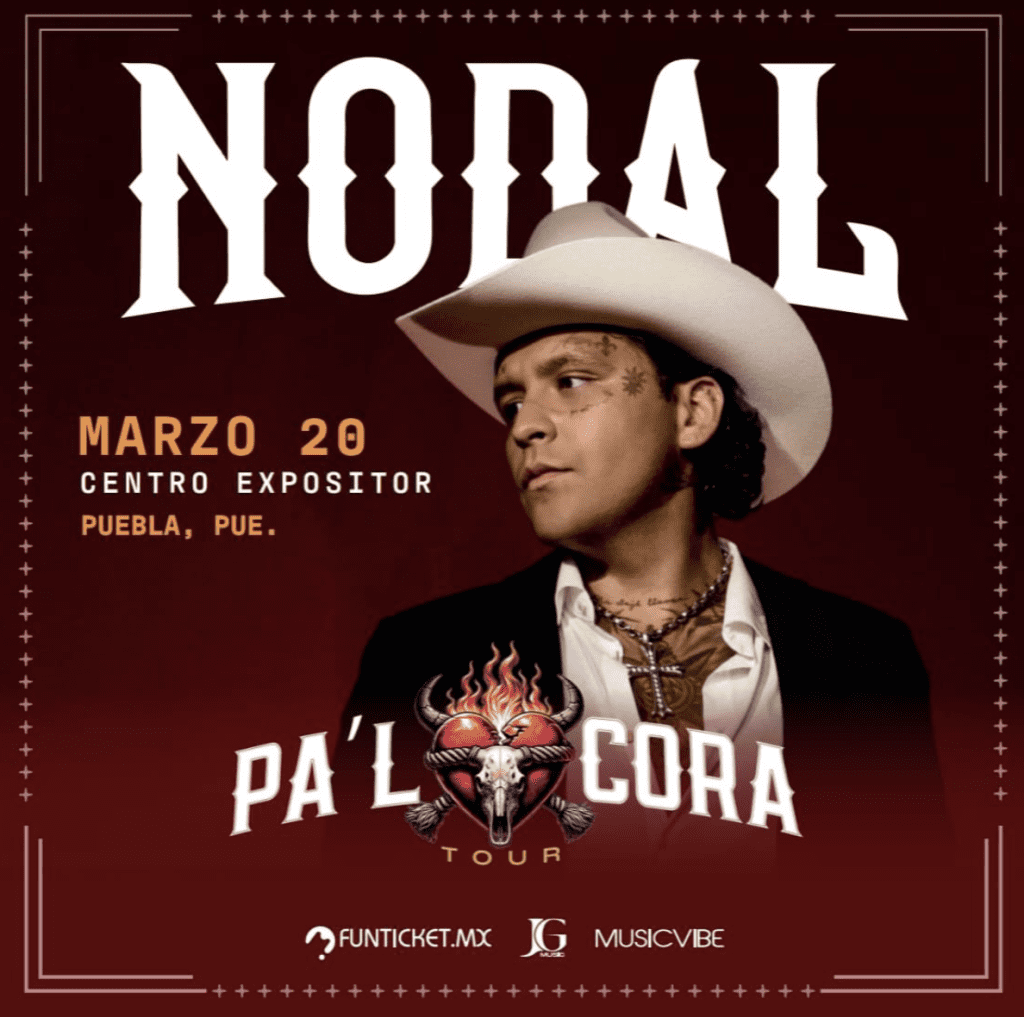 Christian Nodal llega a Puebla en 2026 con su gira Pal Cora